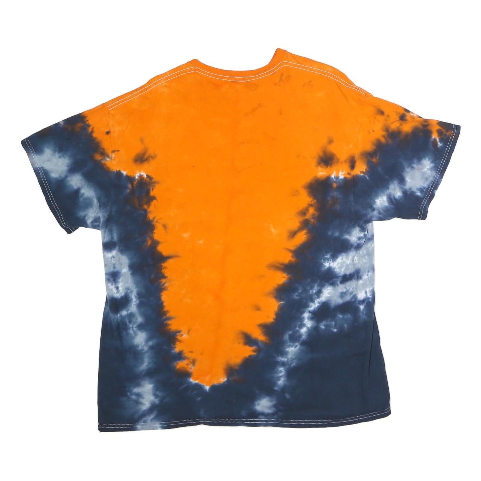 NFL Mens Orange & Navy Denver Broncos Tie Dye T-Shirt XL Short Sleeve Crew Neck