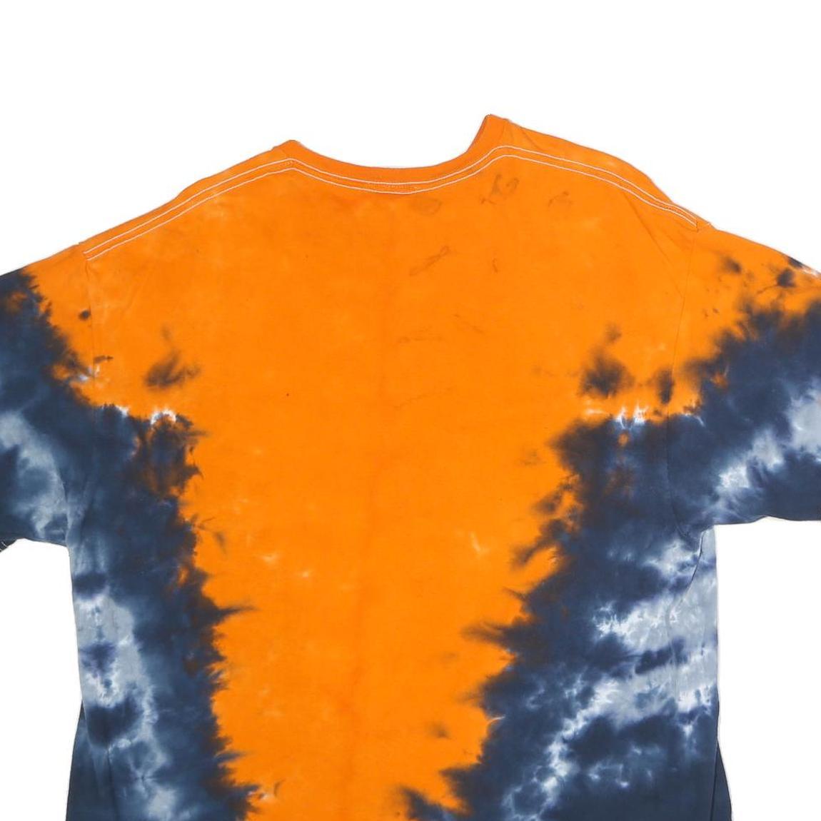 NFL Mens Orange & Navy Denver Broncos Tie Dye T-Shirt XL Short Sleeve Crew Neck