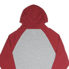 NIKE Mens Grey & Red Hooded Pullover Hoodie S Casual Cotton Blend