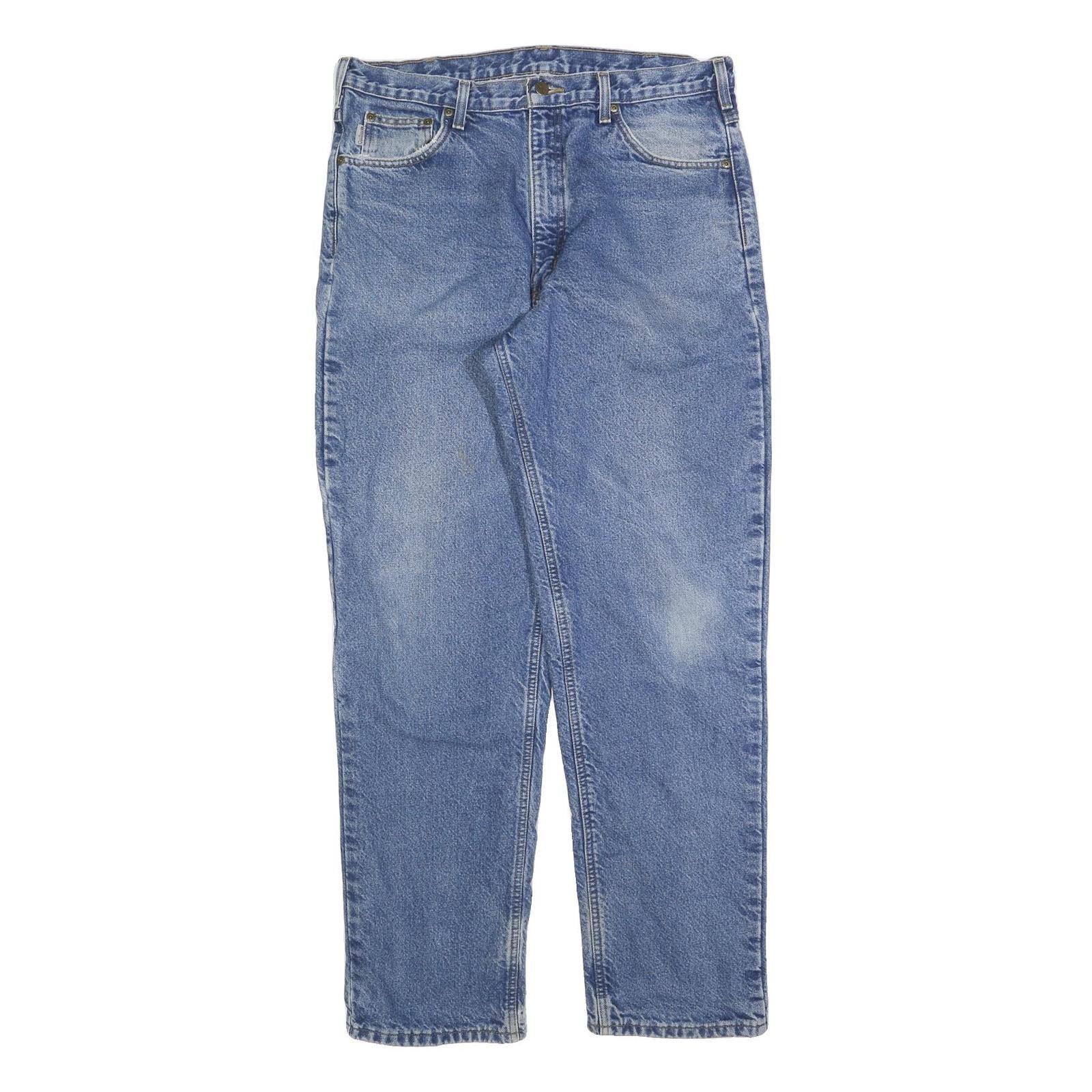 CARHARTT Mens Jeans Blue Relaxed Straight Denim Medium W36 L34 Casual Workwear