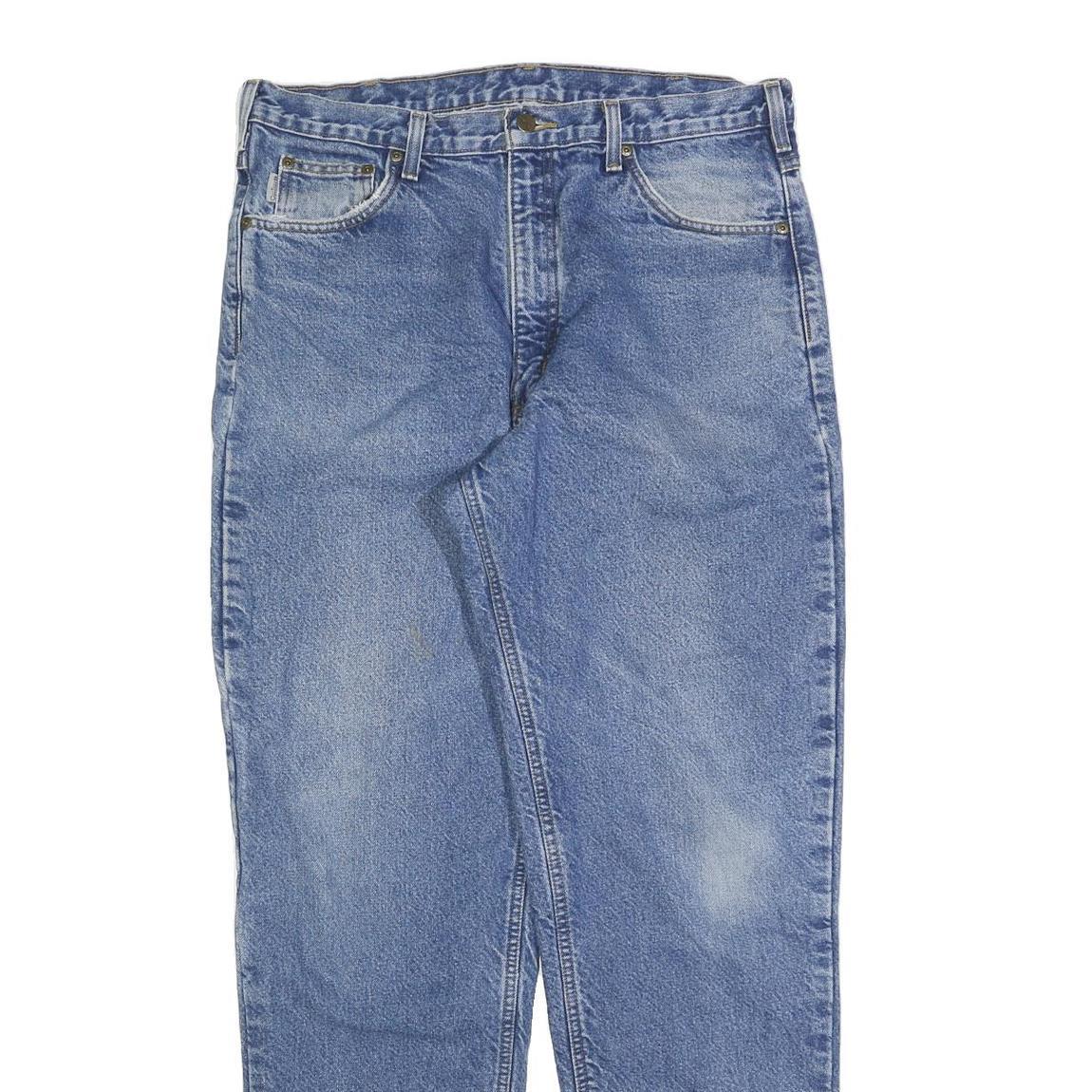 CARHARTT Mens Jeans Blue Relaxed Straight Denim Medium W36 L34 Casual Workwear