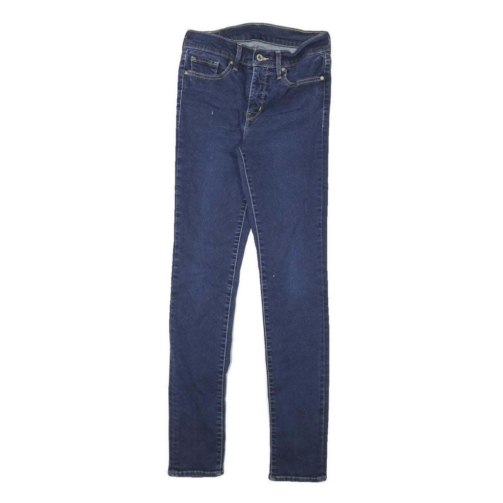 LEVI'S Womens Slim Blue Skinny Denim Dark W25 L29 Stretch Zip Jeans