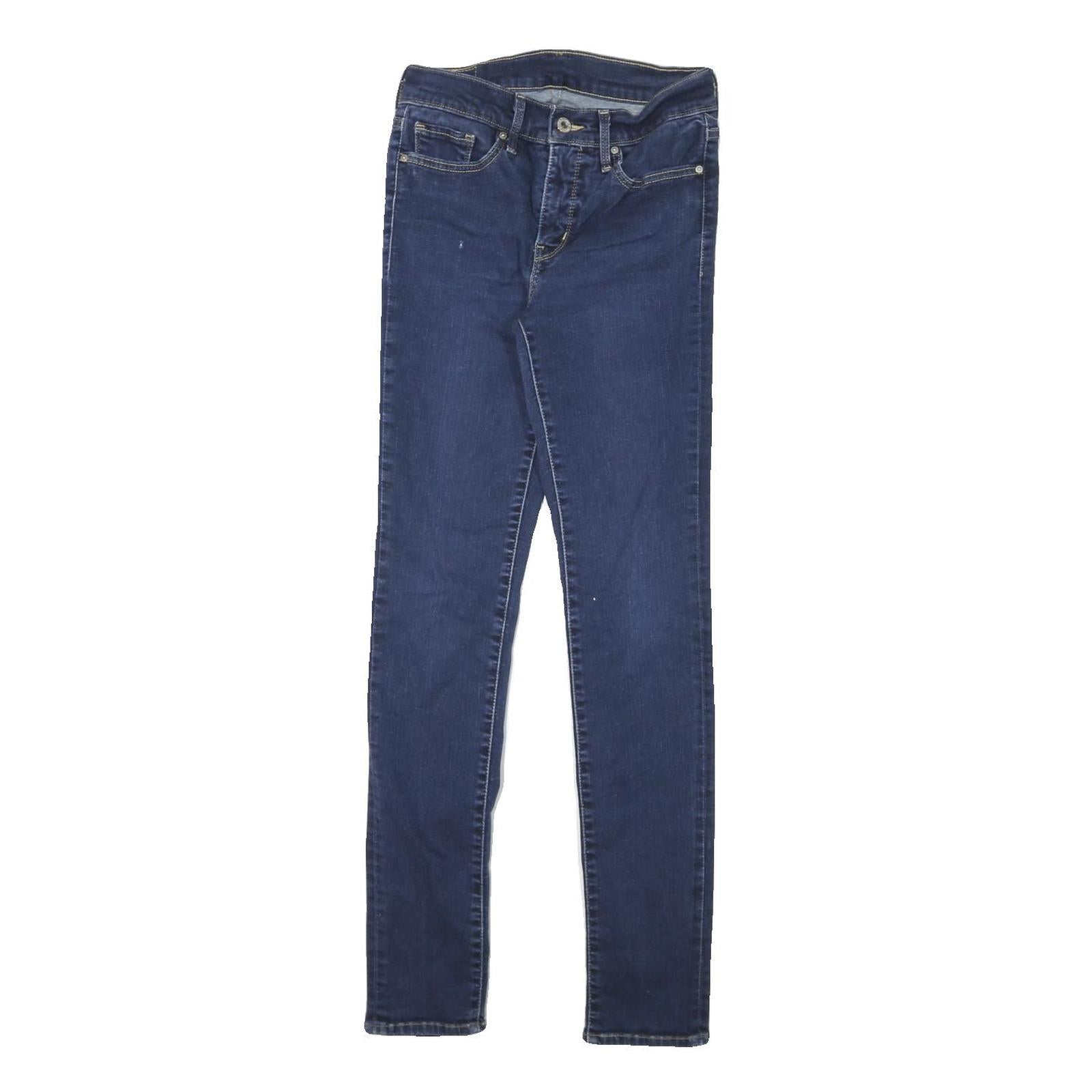 LEVI'S Womens Slim Blue Skinny Denim Dark W25 L29 Stretch Zip Jeans