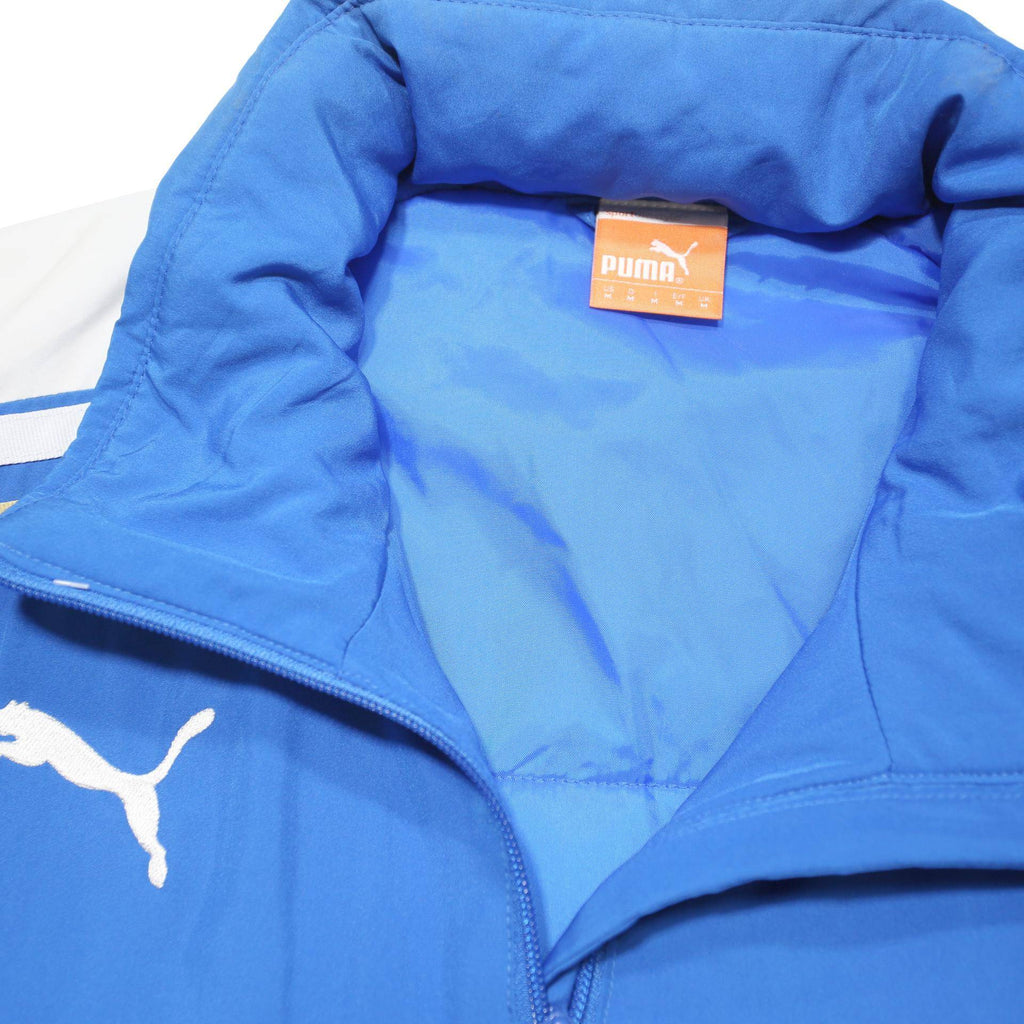 PUMA Mens Blue & White Track Jacket M Polyester Blend Zip Sportswear