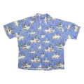 PIERRE CARDIN Mens Blue Hawaiian Shirt 2XL Tropical Print Casual Summer