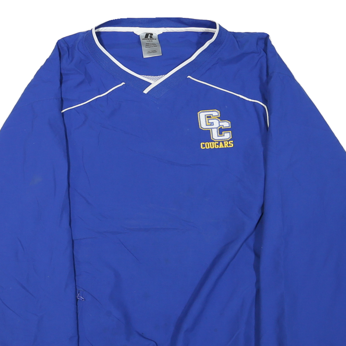 RUSSELL ATHLETIC Mens Blue Polyester Blend Pullover Jacket M Cotton Blend