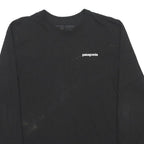 PATAGONIA Mens Black Graphic T-Shirt M Long Sleeve Crew Neck Classic Cotton