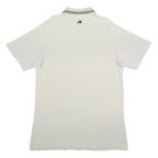 ADIDAS Mens White Zip Collar Short Sleeve Plain Polo Shirt L Casual Sportswear
