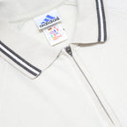 ADIDAS Mens White Zip Collar Short Sleeve Plain Polo Shirt L Casual Sportswear
