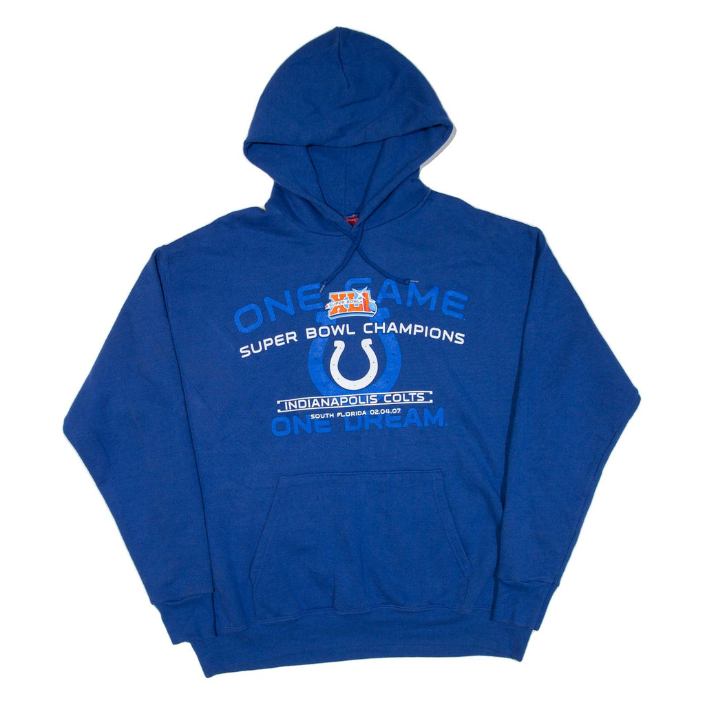 NFL Indianapolis Colts Mens Blue Hoodie USA L