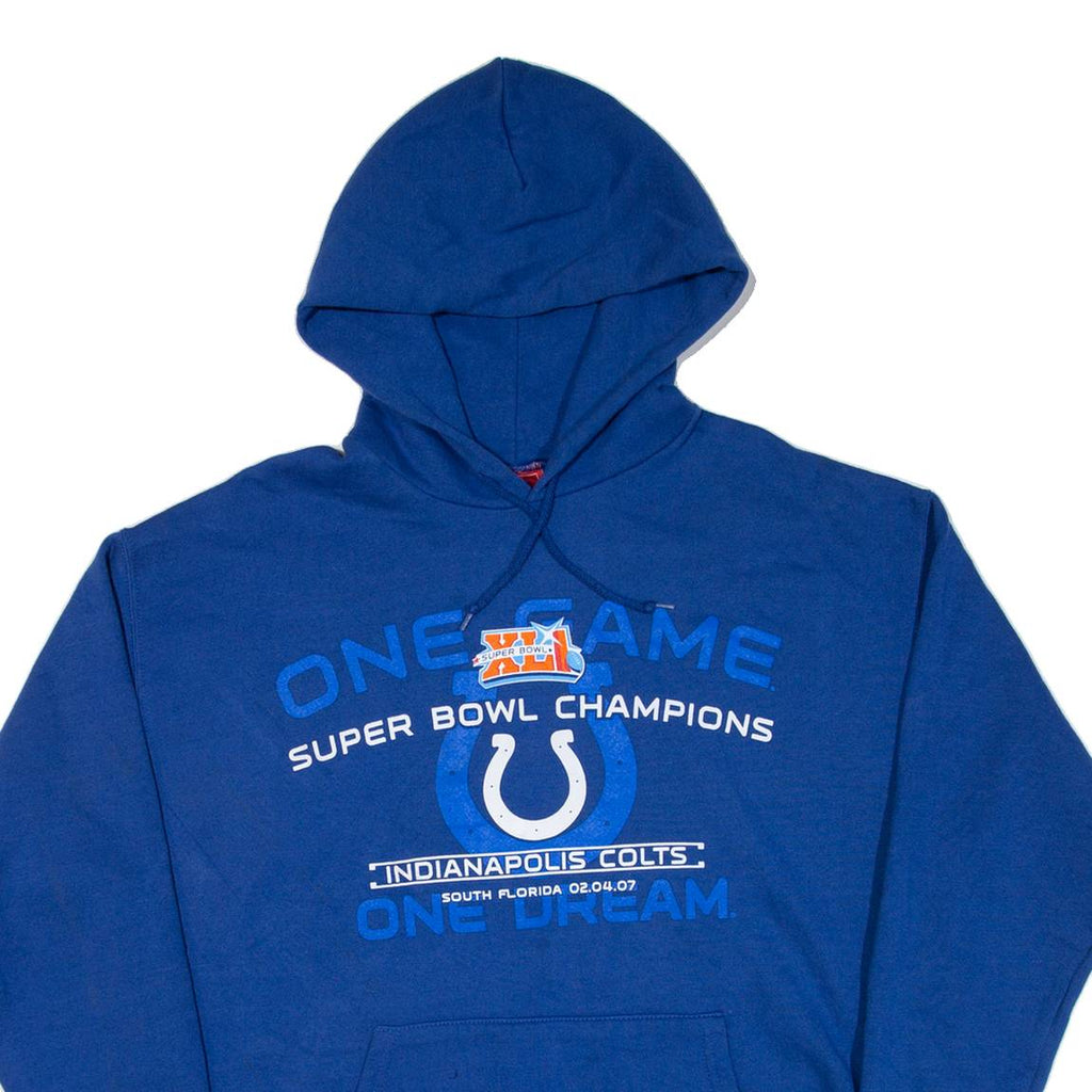 NFL Indianapolis Colts Mens Blue Hoodie USA L