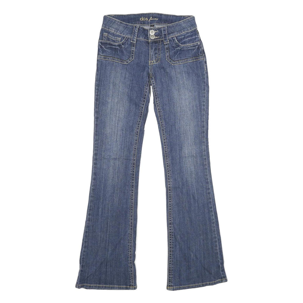 DCS JEANS Womens Classic Blue Denim Straight Cotton Blend W25 L33 Zip