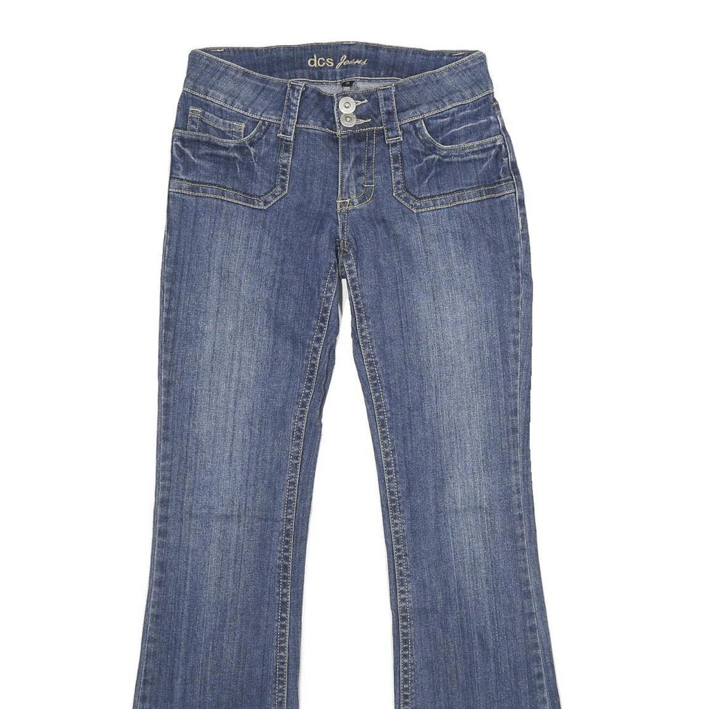 DCS JEANS Womens Classic Blue Denim Straight Cotton Blend W25 L33 Zip