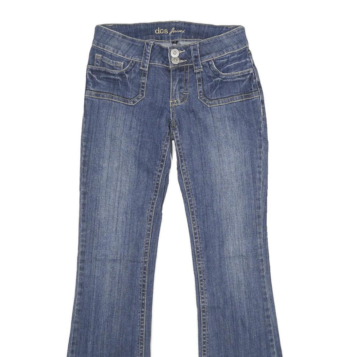 DCS JEANS Womens Classic Blue Denim Straight Cotton Blend W25 L33 Zip