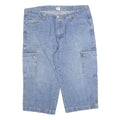 REWARD Mens Denim Blue Cargo Shorts XL W40 Casual Cotton Blend Pocket Design