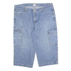 REWARD Mens Denim Blue Cargo Shorts XL W40 Casual Cotton Blend Pocket Design