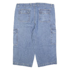 REWARD Mens Denim Blue Cargo Shorts XL W40 Casual Cotton Blend Pocket Design