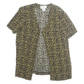 MISS DORBY Open Womens Printed Top Green Animal Print L