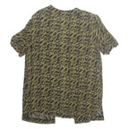 MISS DORBY Open Womens Printed Top Green Animal Print L