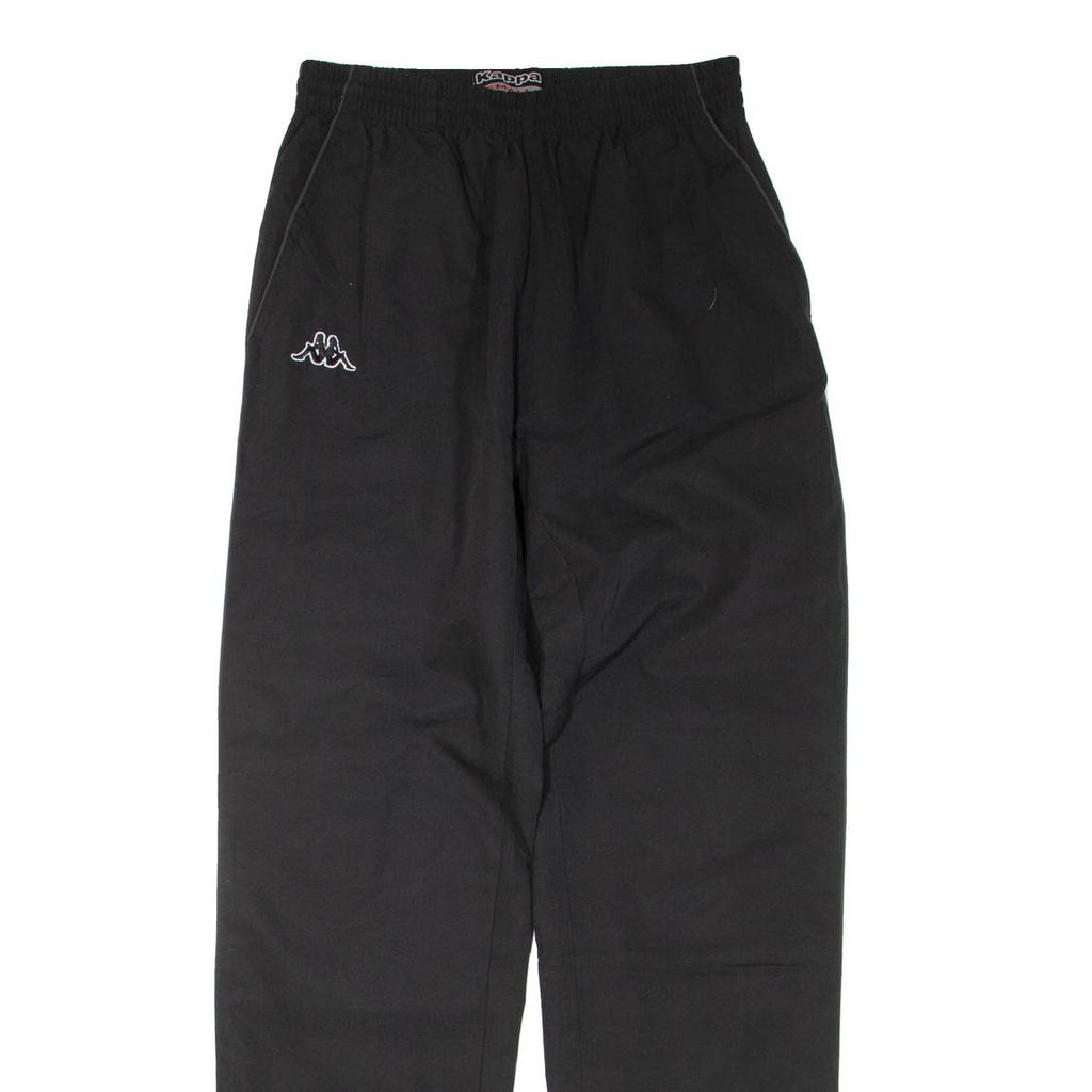KAPPA Mesh Lined Mens Track Pants Black Straight S W24 L32