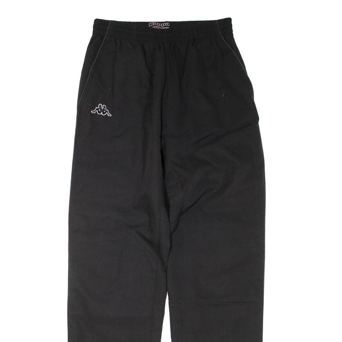 KAPPA Mesh Lined Mens Track Pants Black Straight S W24 L32