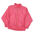 LAVON Womens Pink Silk Jacket M Woven Zip Classic Casual Lightweight