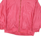 LAVON Womens Pink Silk Jacket M Woven Zip Classic Casual Lightweight
