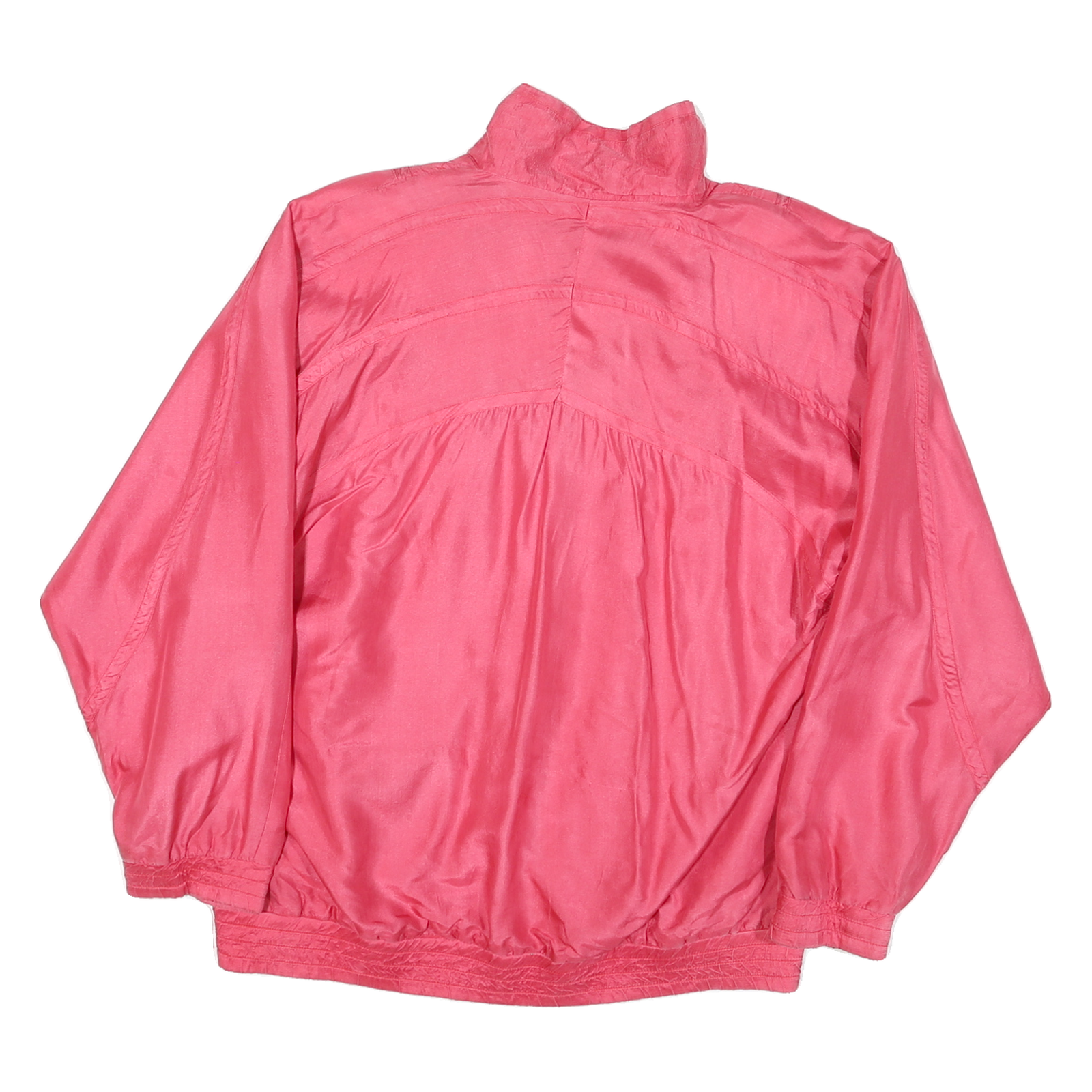 LAVON Womens Pink Silk Jacket M Woven Zip Classic Casual Lightweight