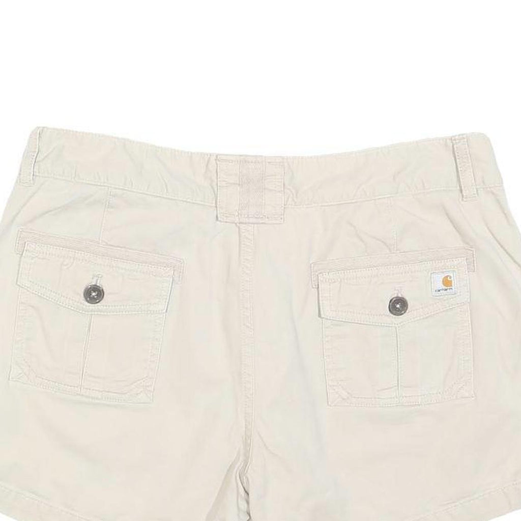 CARHARTT Womens Shorts Cream Casual Plain L W34 Cotton Blend Comfortable Fit