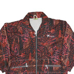 Womens Red Polyester Blend Animal Print Zip Jacket XS Casual Outerwear