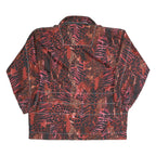 Womens Red Polyester Blend Animal Print Zip Jacket XS Casual Outerwear