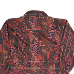Womens Red Polyester Blend Animal Print Zip Jacket XS Casual Outerwear