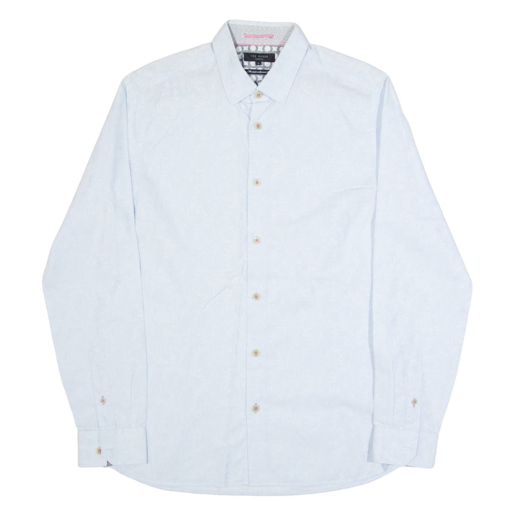 TED BAKER Mens Shirt Blue Floral Long Sleeve M