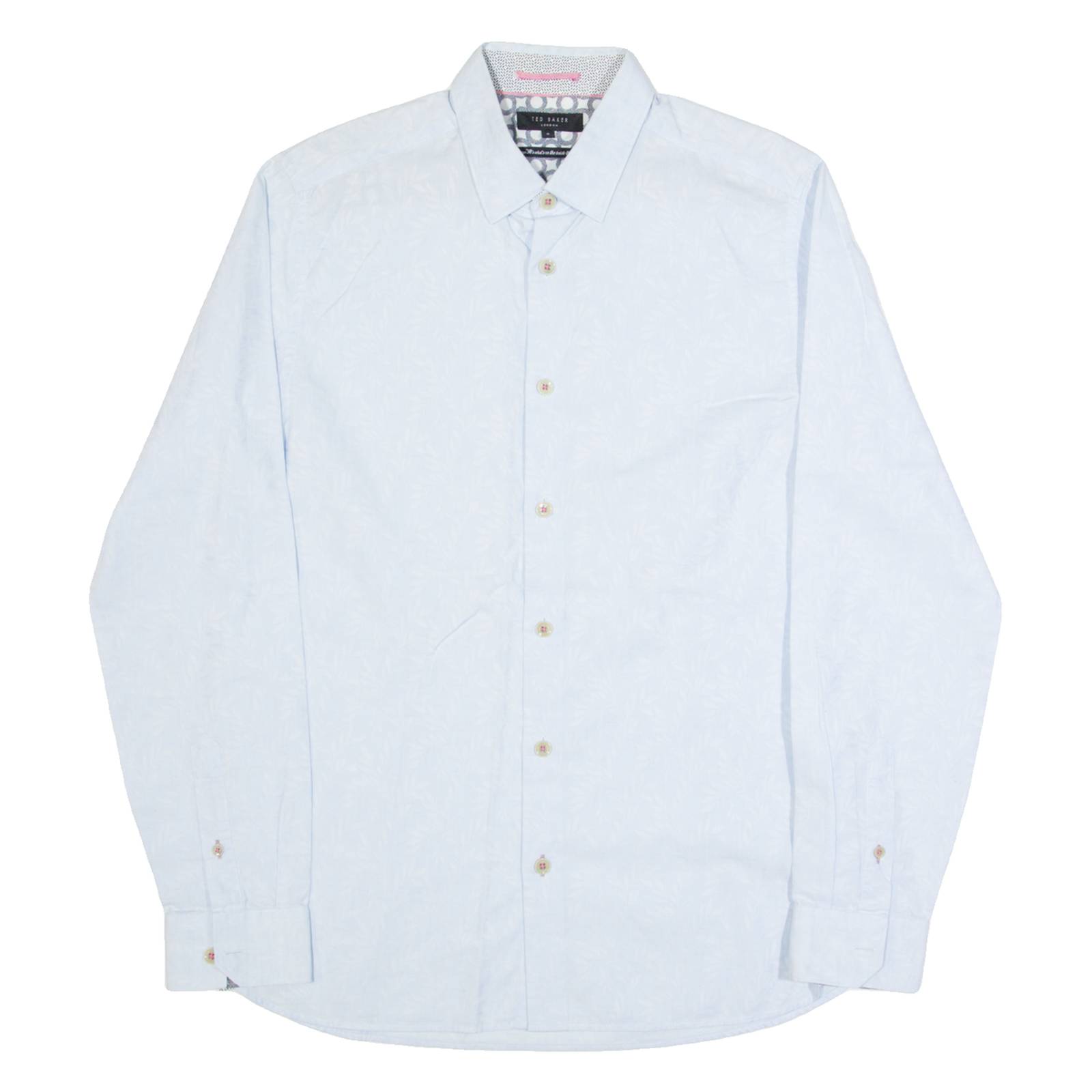 TED BAKER Mens Shirt Blue Floral Long Sleeve M