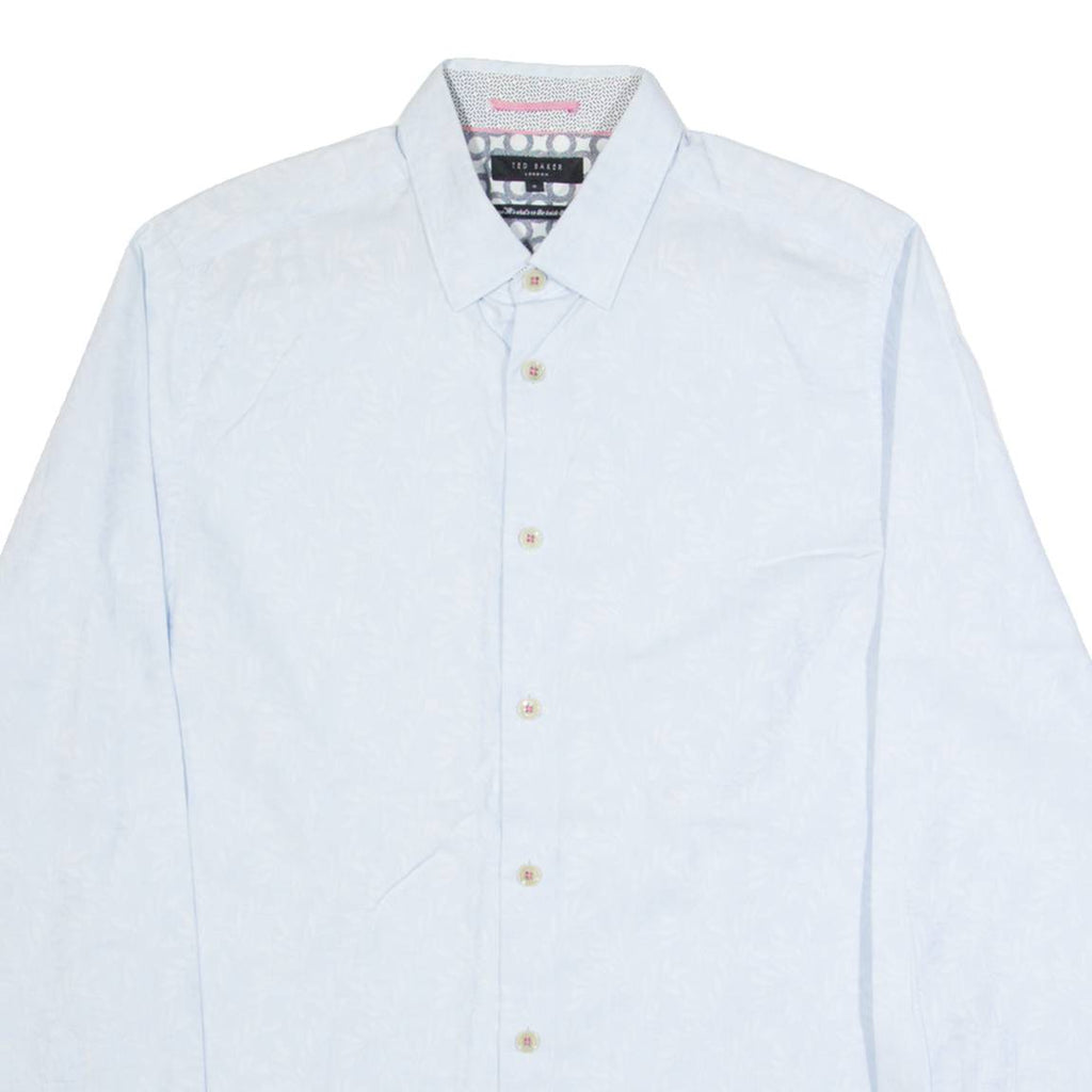 TED BAKER Mens Shirt Blue Floral Long Sleeve M