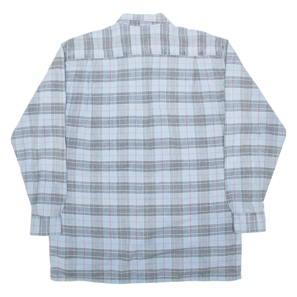 SAN MARCO Mens Shirt Blue Check Long Sleeve M