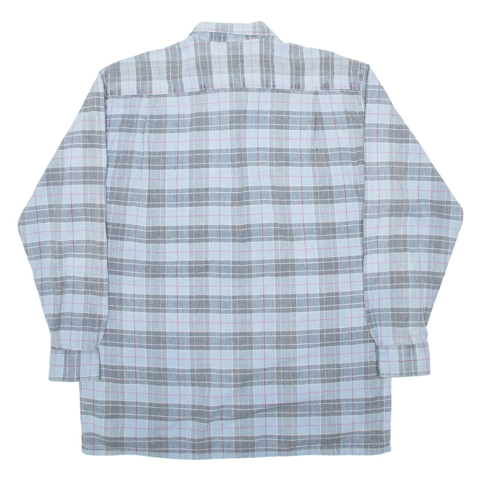 SAN MARCO Mens Shirt Blue Check Long Sleeve M