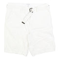 CALVIN KLEIN Mens White Casual Shorts M W33 Cotton Blend Belted Comfortable