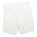 CALVIN KLEIN Mens White Casual Shorts M W33 Cotton Blend Belted Comfortable
