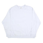 NIKE Mens White Cotton Crew Neck 3XL Sweatshirt Pullover Classic Style