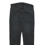 CARHARTT Mens Regular Fit Black Cotton Blend Zip Trousers W30 L30 Durable