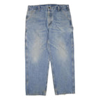 CARHARTT Mens Jeans Blue Regular Straight Denim Light W38 L30 Workwear Zip
