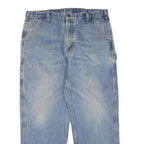 CARHARTT Mens Jeans Blue Regular Straight Denim Light W38 L30 Workwear Zip
