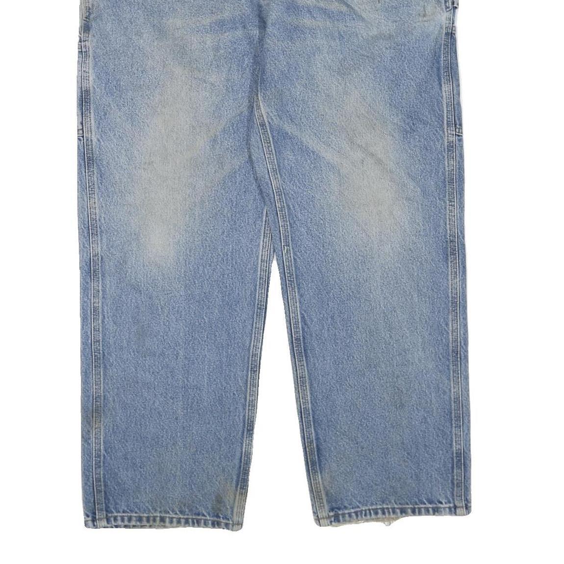 CARHARTT Mens Jeans Blue Regular Straight Denim Light W38 L30 Workwear Zip