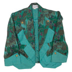Womens Blazer Jacket Green Crazy Pattern M