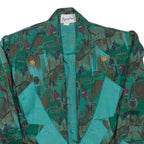 Womens Blazer Jacket Green Crazy Pattern M