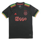 ADIDAS Mens Black Red Green Yellow Football T-Shirt S Short Sleeve V-Neck Ziggo