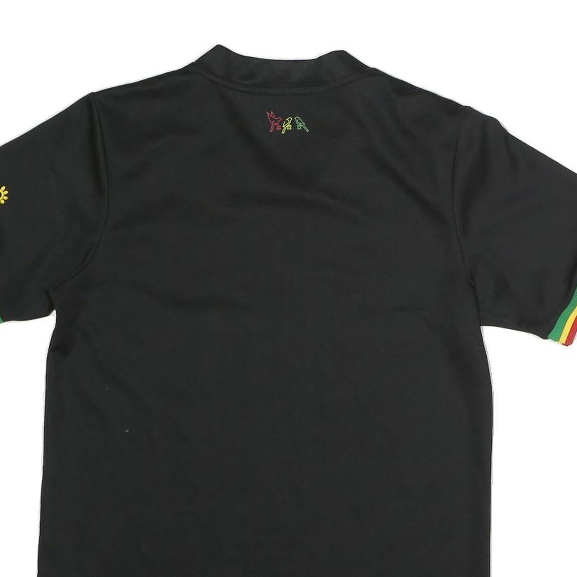 ADIDAS Mens Black Red Green Yellow Football T-Shirt S Short Sleeve V-Neck Ziggo