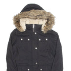 NAUTICA Womens Parka Coat Black Hooded S