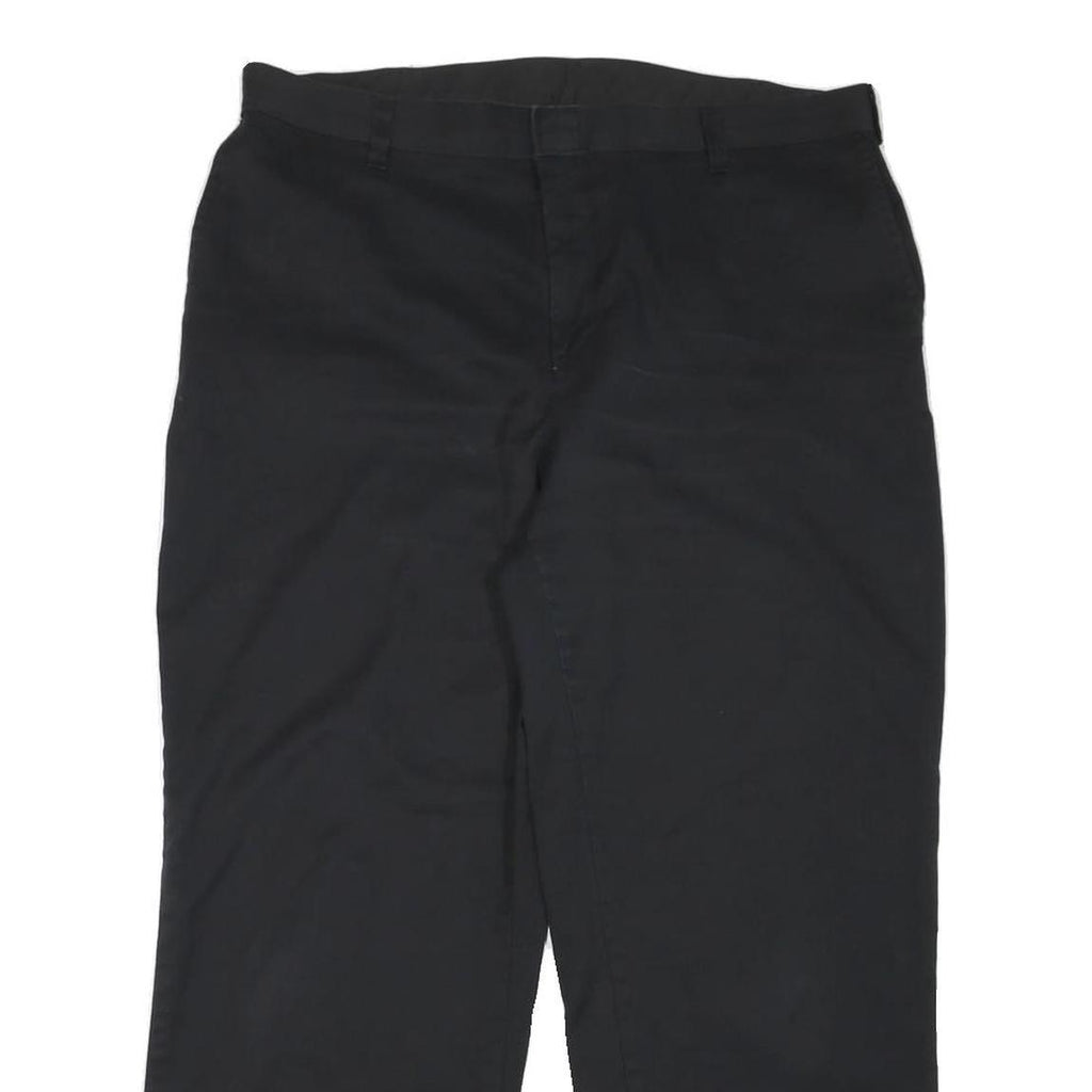 DICKIES Mens Cotton Blend Black Regular Fit Straight Leg Trousers W36 L27